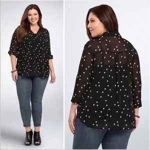 Torrid size 3 quarter sleeve black top